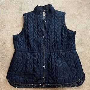 Chico’s Women's Navy Quilted Reversible Vest